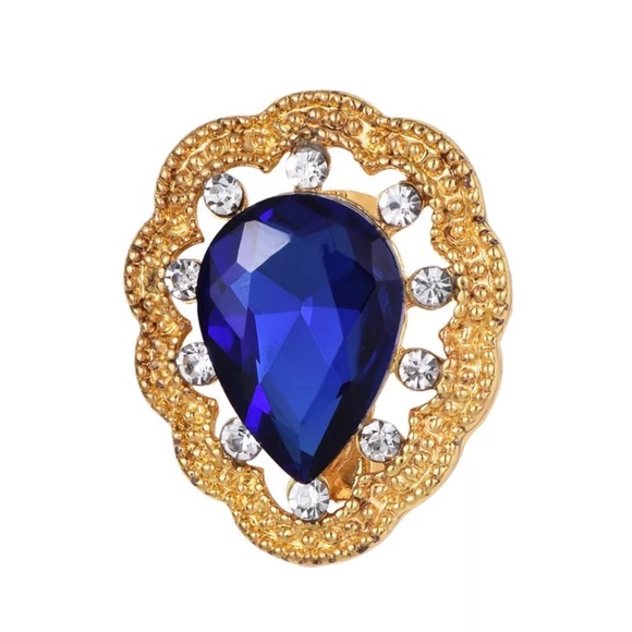 💎💧Vintage style blue crystal water drop brootch - Picture 2 of 7